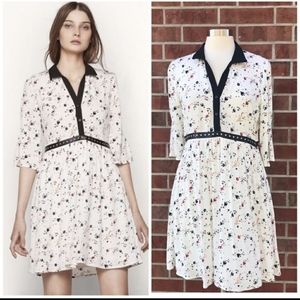 Maje Birds Peace ☮️ Stud Mini Dress.